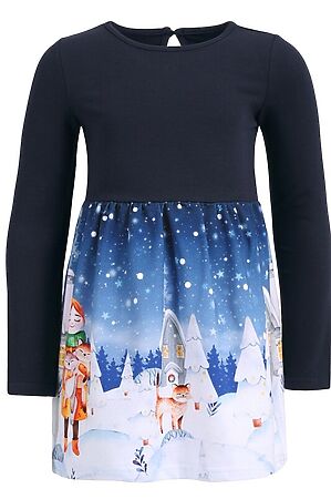 Платье АПРЕЛЬ (Девочки в снегу+темно-синий82) #950841