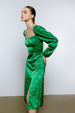 Платье INCITY (Бело-зеленый) #953419