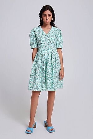 Платье INCITY (Зелено-белый) #954179