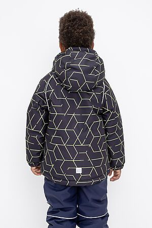 Куртка  CROCKID (Графит,зеленая геометрия) #955772