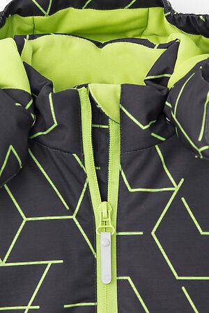 Куртка  CROCKID (Графит,зеленая геометрия) #955772