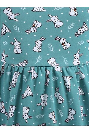 Платье АПРЕЛЬ (Кролики на серо-зеленом) #958008