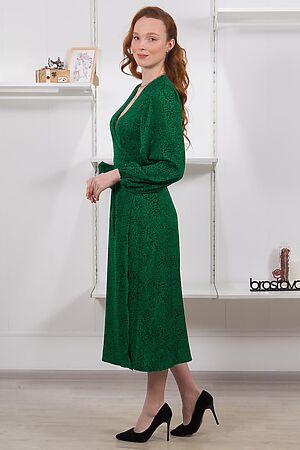 Платье BRASLAVA (Зелёный чёрный с рисунком) 4886 #958648