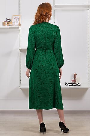 Платье BRASLAVA (Зелёный чёрный с рисунком) 4886 #958648