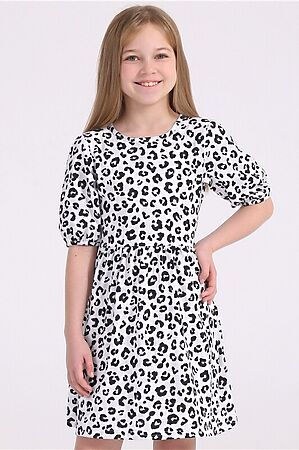 Платье АПРЕЛЬ (Черный леопард на белом) #959609