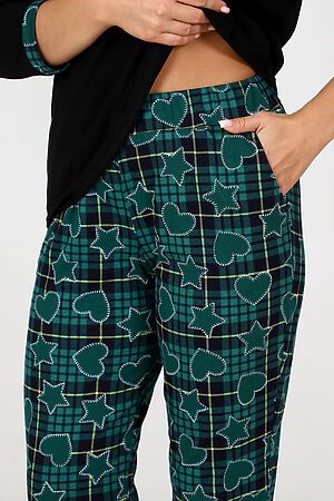 Пижама с брюками 35325 НАТАЛИ (Печеньки на зеленом + черный) 46016 #960729