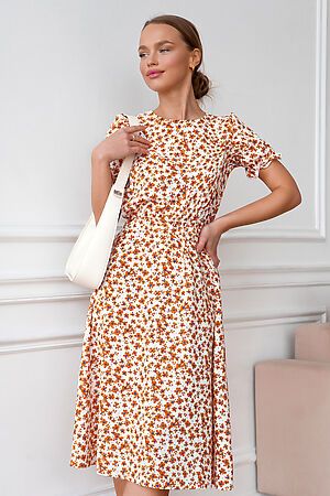 Платье OPEN-STYLE (Оранжевый/белый) 5732 #963769
