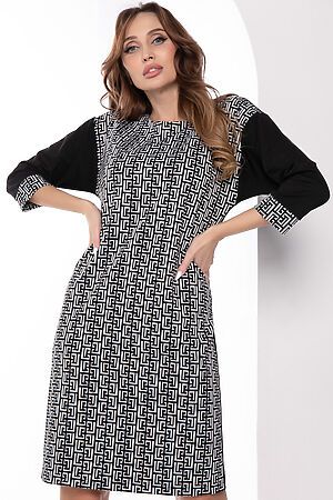 Платье LADY TAIGA (Черно-белое) П8366 #964821
