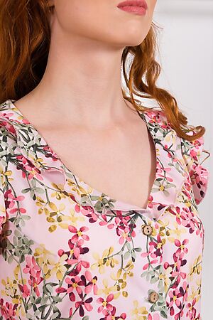 Блуза BRASLAVA (Розовый зелёный цветы) 4106-2 #967137