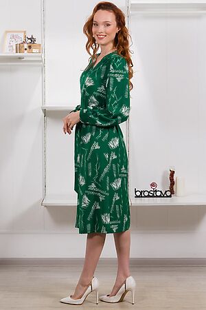 Платье BRASLAVA (Ярко-зелёный белый с рисунком) 4296-5 #967268