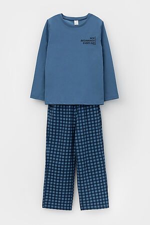 Пижама CROCKID (Синяя волна,бежевая клетка) #968579