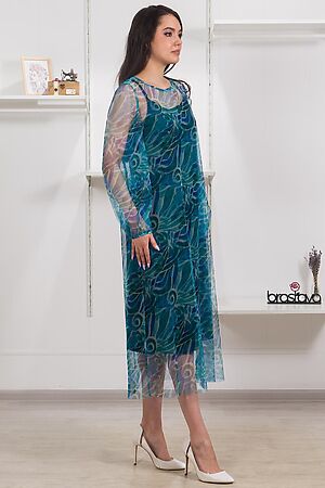 Платье BRASLAVA (Синий бирюзовый белый) 5816 #975196