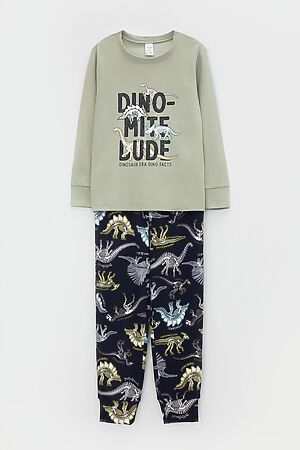 Пижама CROCKID (Шалфей,динозавры на индиго) #976074