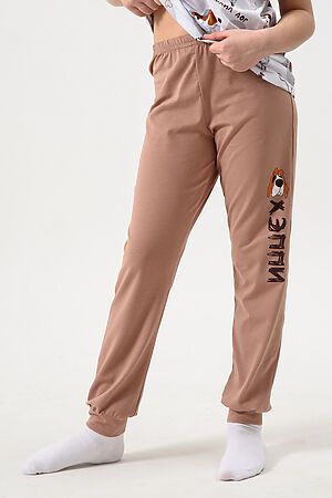 Пижама с брюками Бассет НАТАЛИ (Белый/светло коричневый) 47417 #978255