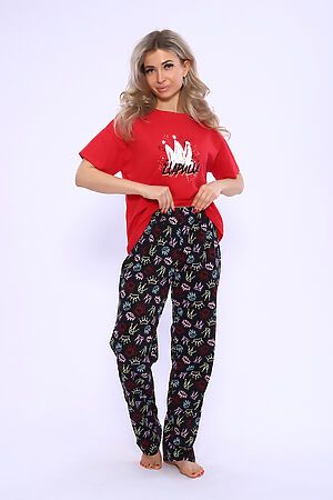 Пижама с брюками 71108 НАТАЛИ (Красный) 46658 #980741