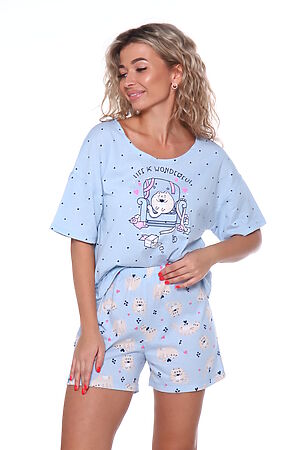 Пижама с шортами 050-051 с шортами Очарование НАТАЛИ (Светло-синий) 47736 #981420