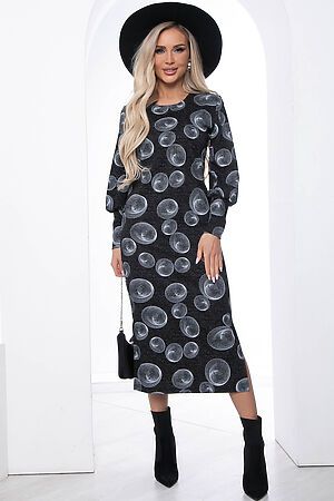 Платье LADY TAIGA (Черное/принт) П8900 #981757