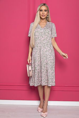 Платье LADY TAIGA (Хаки, Розовый) П8942 #981765
