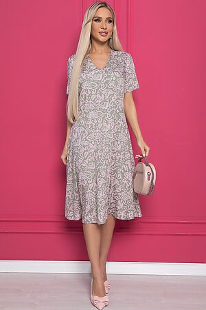 Платье LADY TAIGA (Хаки, Розовый) П8942 #981765