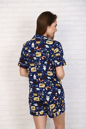 Пижама с шортами 036 НАТАЛИ (Синий) 48107 #983027