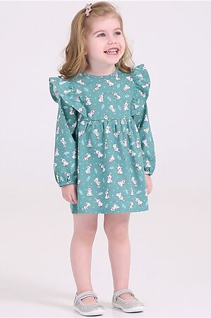 Платье АПРЕЛЬ (Кролики на серо-зеленом) #985832