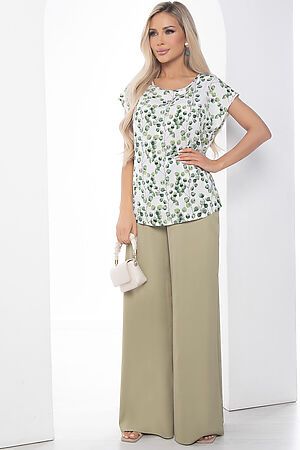 Костюм (Блуза+Брюки) LADY TAIGA (Зеленые цветы) К9047 #986081