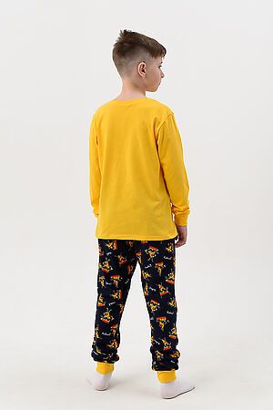 Пижама с брюками Пицца детская длинный рукав НАТАЛИ (Желтый-т.синий) 48394 #987694