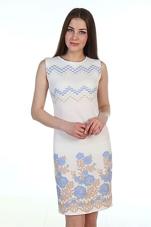 Платье П008т НАТАЛИ (Кремовый,голубой) 48443 #990197