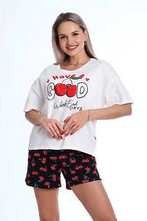 Пижама с шортами 0-056 Очарование НАТАЛИ (Белый/красный) 48765 #999518