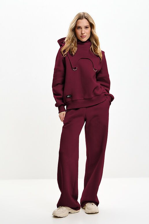 Костюм (Брюки+Свитшот+Капор) EZANNA (Бургунди) W1Ks407F4 #1227201 фото 3