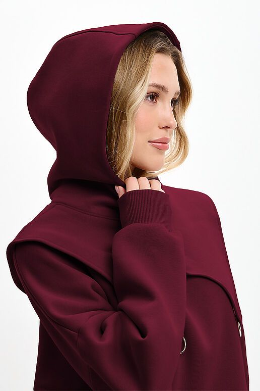 Костюм (Брюки+Свитшот+Капор) EZANNA (Бургунди) W1Ks407F4 #1227201 фото 5