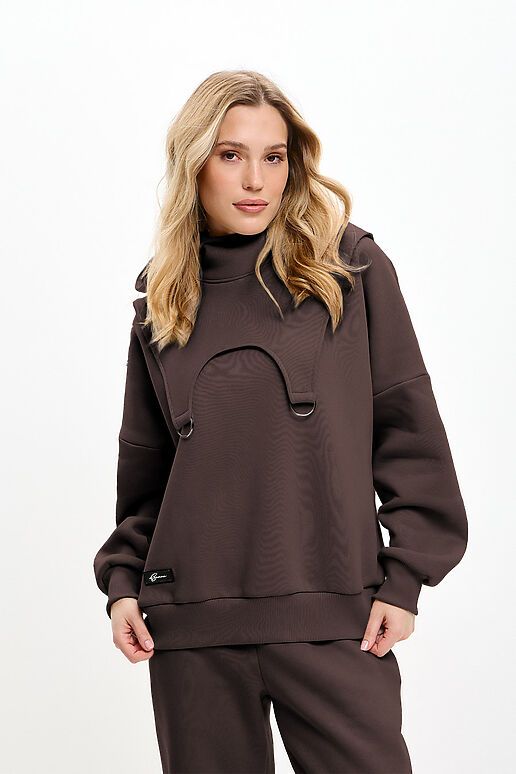 Костюм (Брюки+Свитшот+Капор) EZANNA (Моро) W1Ks407F4 #1227202 фото 3