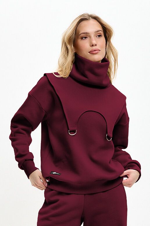 Костюм (Брюки+Свитшот+Снуд) EZANNA (Бургунди) W1Ks409F4 #1227209 фото 5