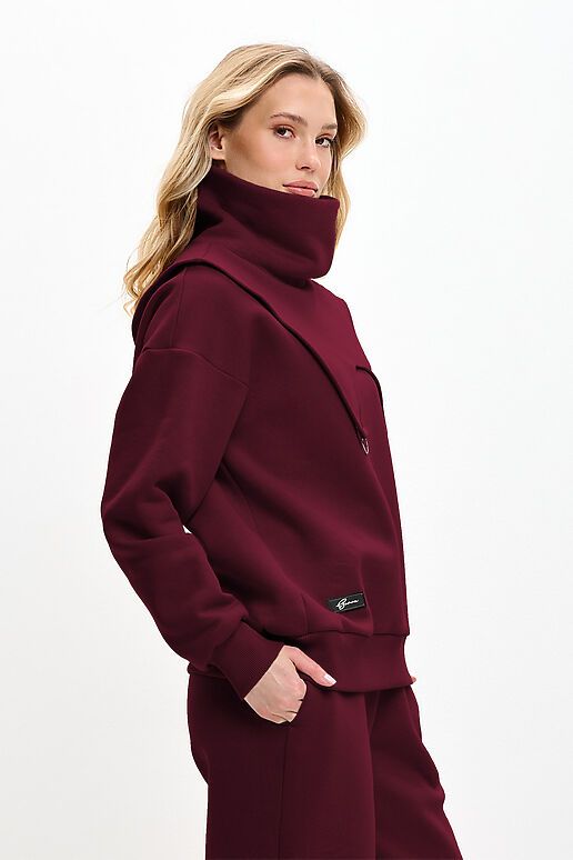 Костюм (Брюки+Свитшот+Снуд) EZANNA (Бургунди) W1Ks409F4 #1227209 фото 4