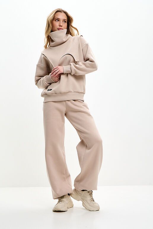 Костюм (Брюки+Свитшот+Снуд) EZANNA (Какао) W1Ks409F4 #1227211 фото 4