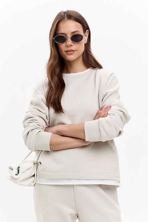 Свитшот EZANNA (Жемчужный/Белый) W1Sv410F3 #1238029 фото 4