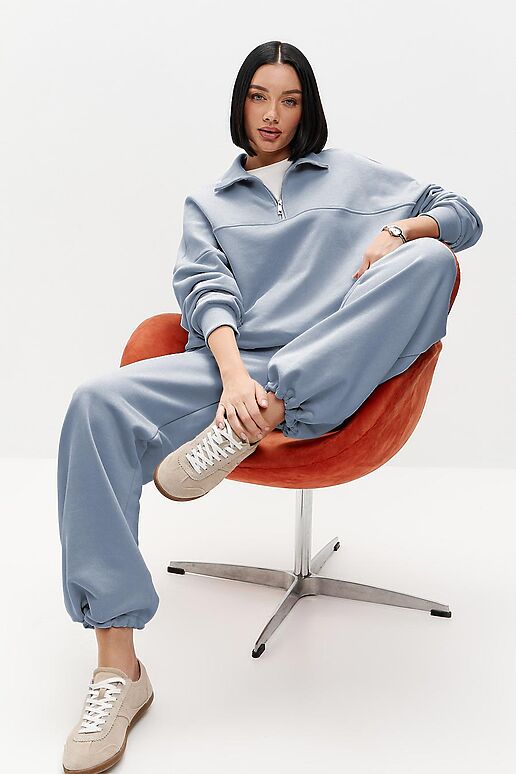 Костюм (Брюки+Худи) EZANNA (Туман) W1Ks406F4 #1238101 фото 2