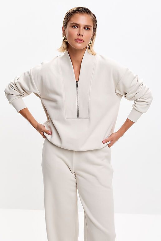Костюм (Брюки+Свитшот) EZANNA (Жемчужный) W1Ks421F4 #1238807 фото 3