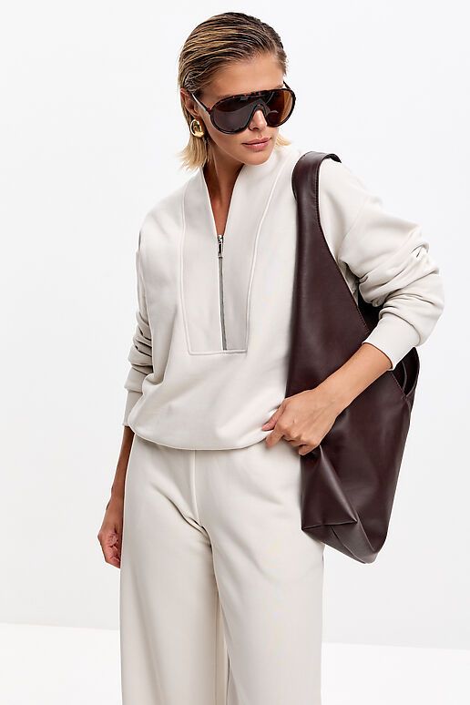 Костюм (Брюки+Свитшот) EZANNA (Жемчужный) W1Ks421F4 #1238807 фото 8