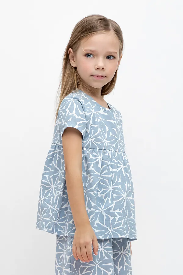 Футболка  CROCKID, пыльно-синий,блики на воде к467 - фото 2