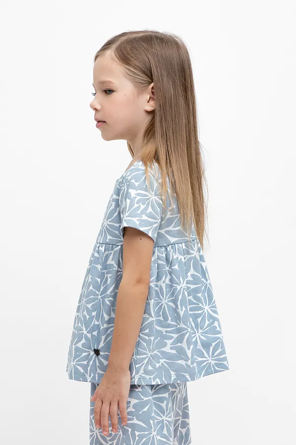 Футболка  CROCKID, пыльно-синий,блики на воде к467 - фото 2