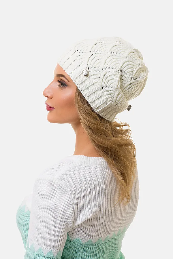 Шапка VAY, молоко - фото 2