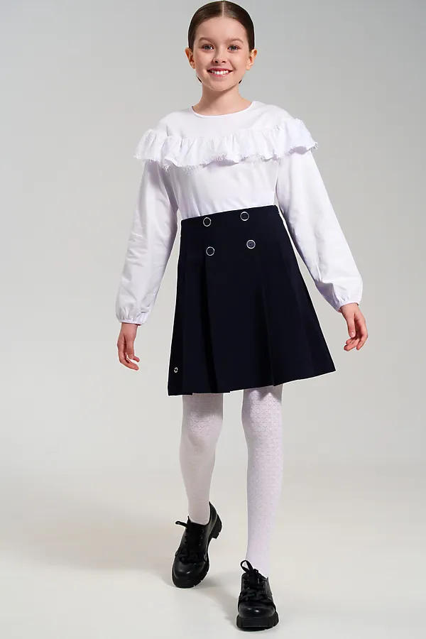Юбка текстильная для девочек PLAYTODAY, тёмно-синий - фото 2