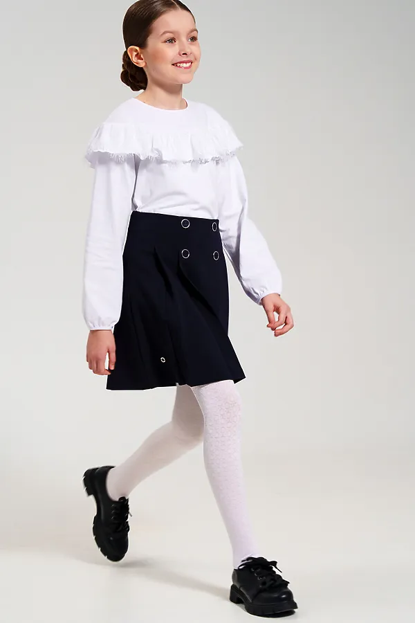 Юбка текстильная для девочек PLAYTODAY, тёмно-синий - фото 2