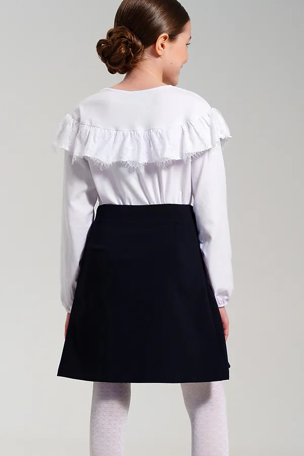 Юбка текстильная для девочек PLAYTODAY, тёмно-синий - фото 2