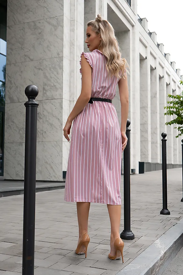 Платье OPEN-STYLE, розовый/белый - фото 2