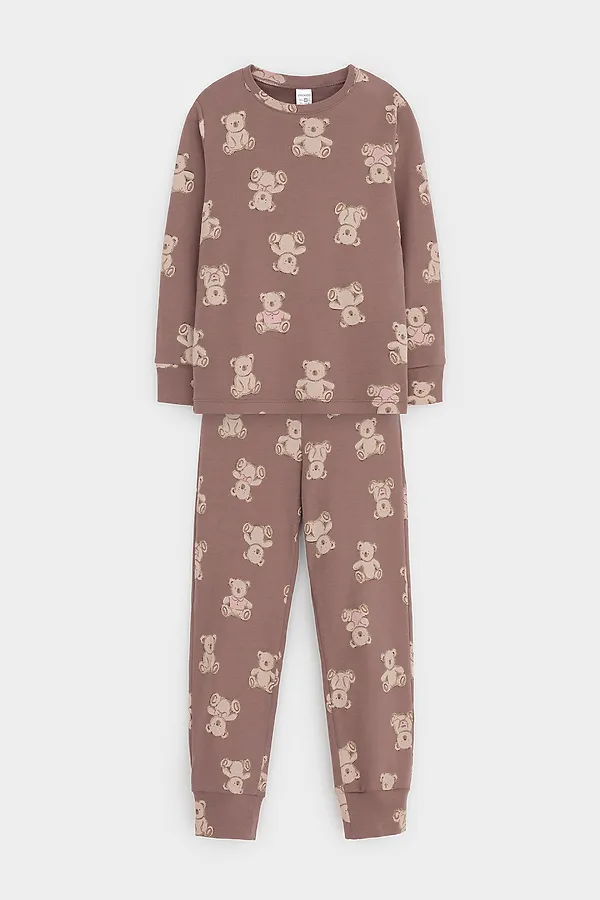 Пижама CROCKID, капучино,медвежонок с бантиком - фото 2