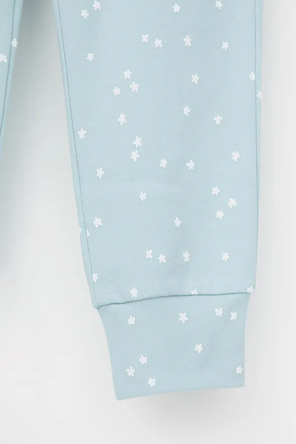 Пижама CROCKID, голубой,цветочные снежинки - фото 2