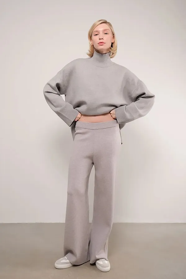 Брюки INCITY, серый меланж - фото 2