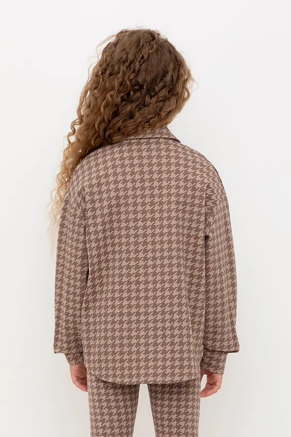 Рубашка CROCKID, беж,гусиная лапка к509 - фото 2